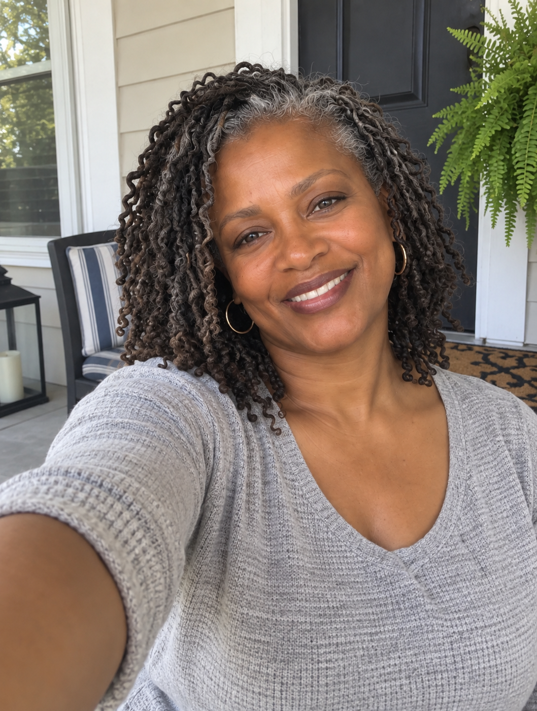 Mum's casual phone selfie