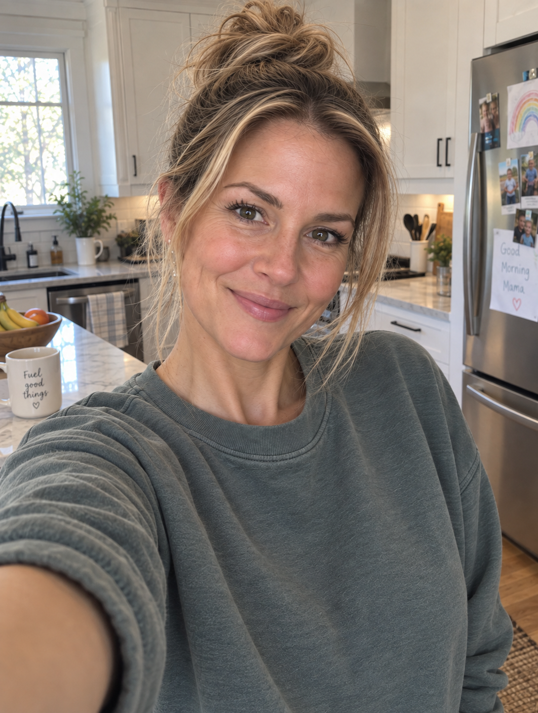 Mum's casual phone selfie