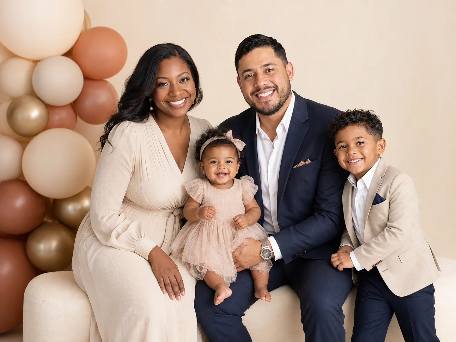 Baby's First Birthday with Family family portrait example