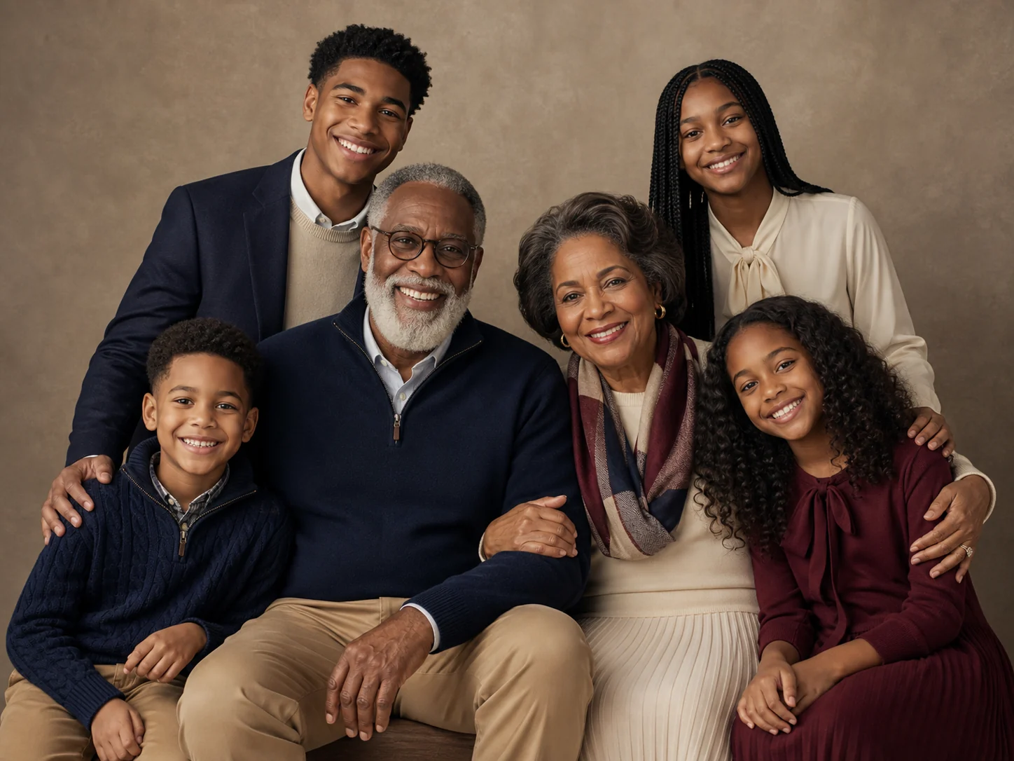 Grandparents & Grandchildren family portrait example