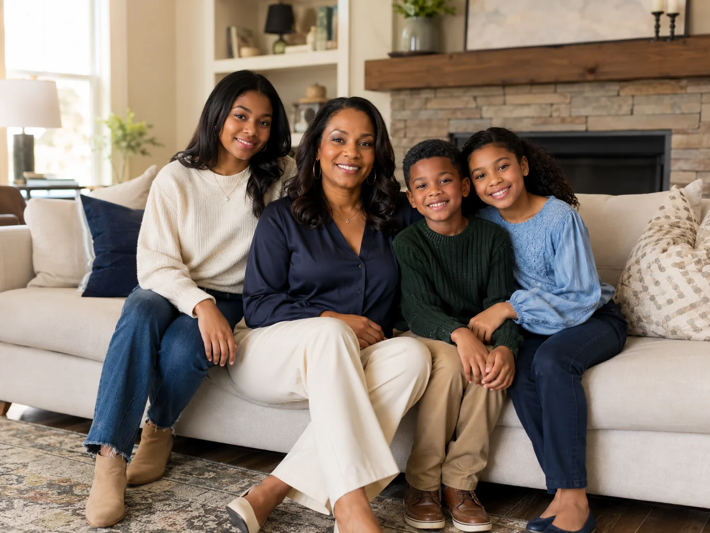 Mother with Children of Any Age family portrait example